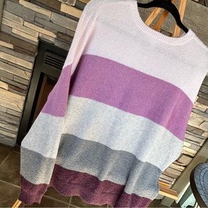 Time and Tru - lightweight sweater. Pink/purple/grey, Size XXL   100% polyester